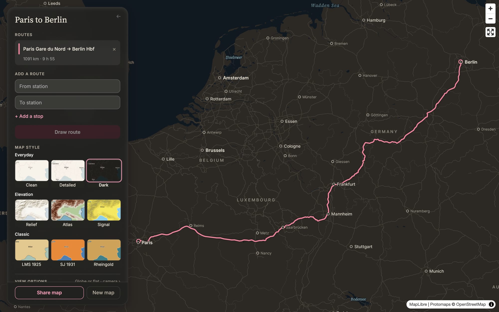 Paris to Berlin on Dark