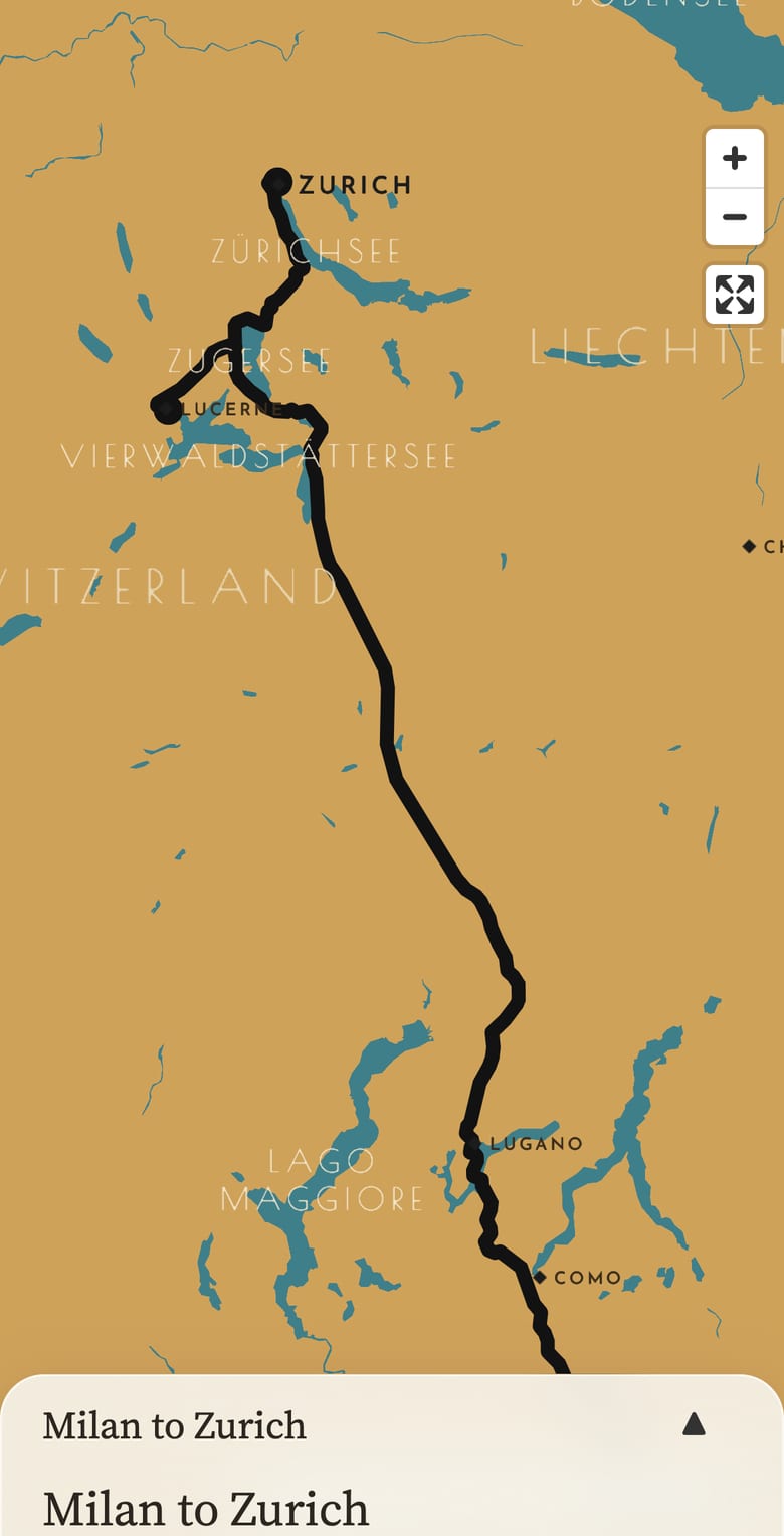 Milan to Zurich on Rhein 1928, phone