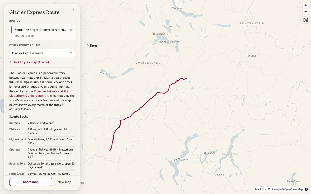 The map glides across France towards the Alps
